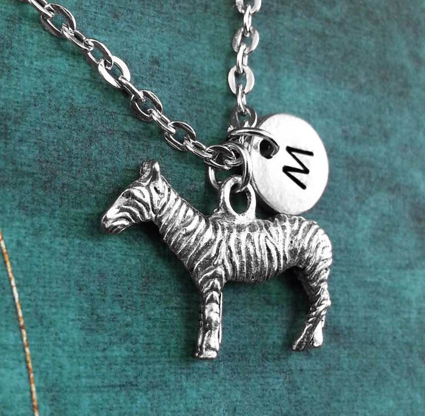 Zebra Necklace Personalized Necklace Zebra Pendant Custom