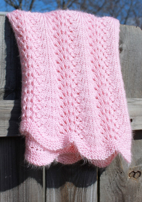 Items similar to Pattern for Feather and Fan Knit Baby ...