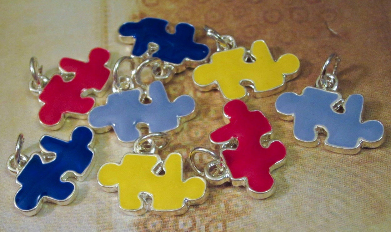 8 Multi Color Autism Awareness Puzzle Piece by AutismSupplyShop