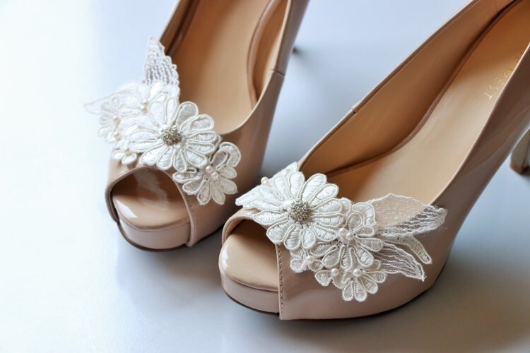 Bridal Lace Shoe Clips Shoe Clips lace shoe by Glamtouchboutique