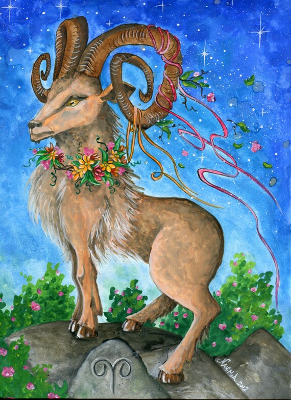 AriesWatercolourzodiac signoriginal painting printZodiac
