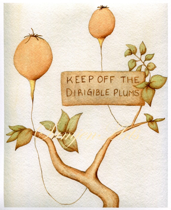 Dirigible Plums Art Print on Fine Art Paper by PrintsandProvisions
