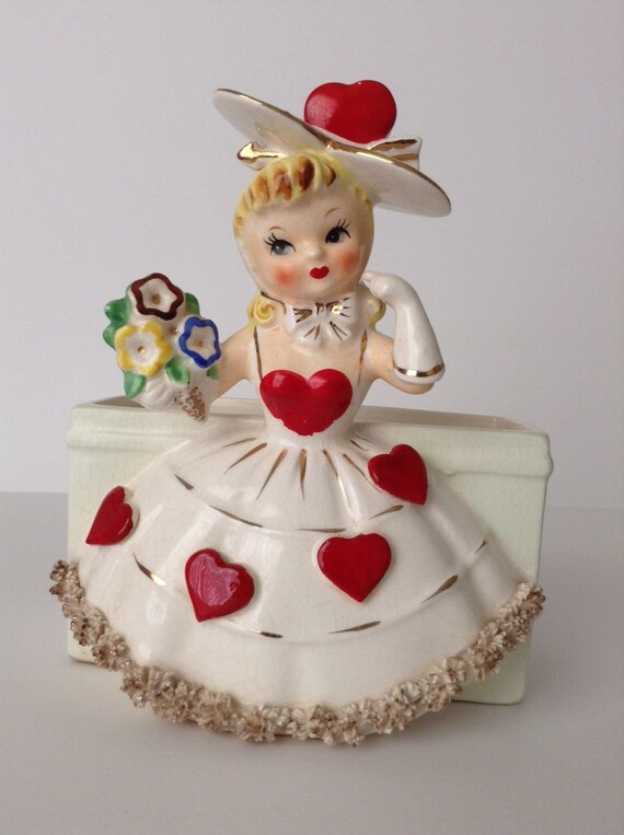 Vintage Valentine Planter by Reliable Glassware 1956