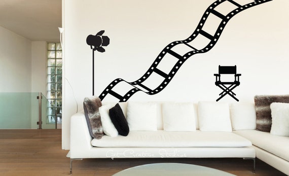 Movie Decal Film Strip Wall Decal Theater by GetCreativeStudios