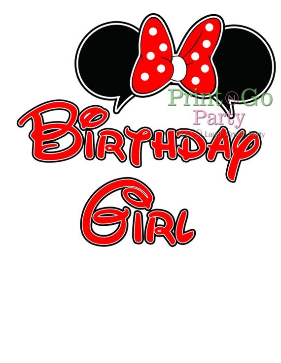 Disney Minnie Mouse Birthday Girl Iron On by PrintAndGoParty