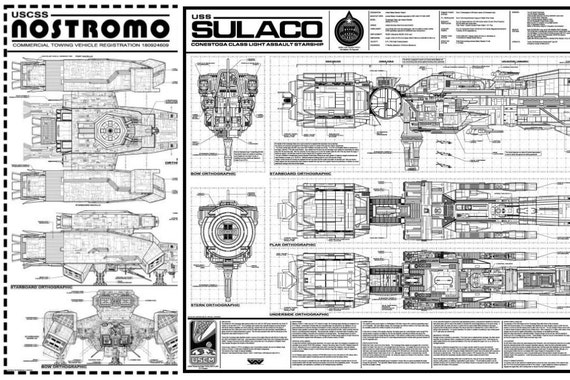 Items similar to ALIENS Sulaco & ALIEN Nostromo Exterior 24