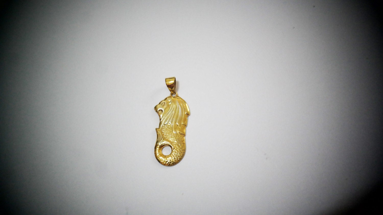 Items similar to Merlion Pendant - Made in Silver and Plated in Yellow ...