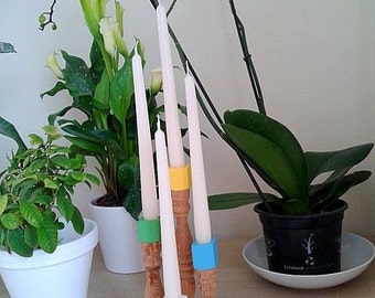 Wooden candle holder