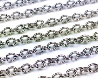 Stainless Steel Jewelry Chain, Hypoallergenic, 304 Stainless, 4x5mm Oval Open Links, Lot Size 4 to 20 Feet #1907