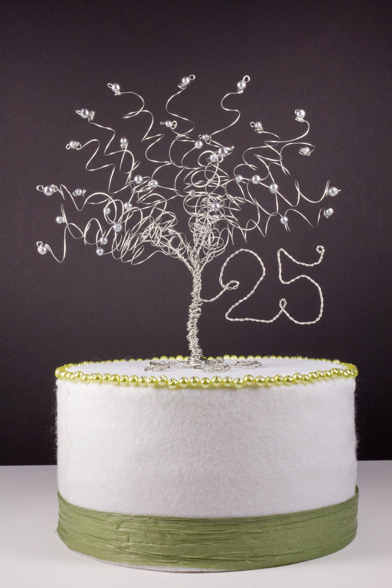 Traditional Anniversary Cake Topper Tree Wire by NouveauTique
