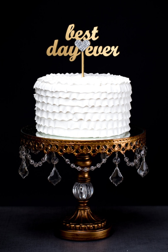 Best Day Ever Wedding Cake Topper Gold by BetterOffWed on Etsy Best Day Ever Wedding Cake Topper Gold by BetterOffWed on Etsy