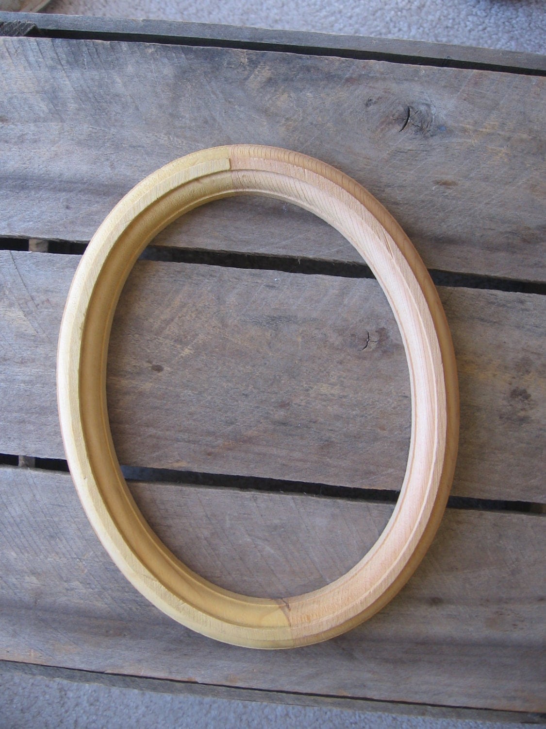 Unfinished Wood Oval Picture Frame Ready to Paint Stain