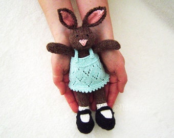 Knitted Toy - Stuffed Animal - Knitted Bunny - Hand Knit Toy - Kids Easter Bunny Knitted Rabbit - Waldorf Toy - Hand Knitted Animal, NATALIE