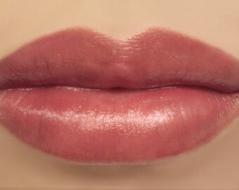 Vegan Mineral Lipstick - "Nymph" (natural semi-sheer burgundy rose lipstick color) lip tint, balm