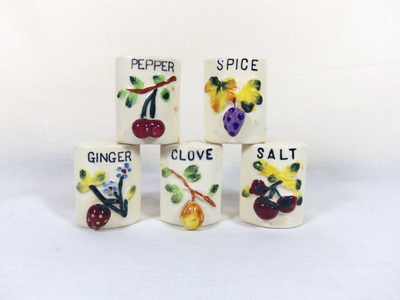 UPCYCLED Vintage Spice Jar Fridge Magnet Set  *Price Includes Shipping
