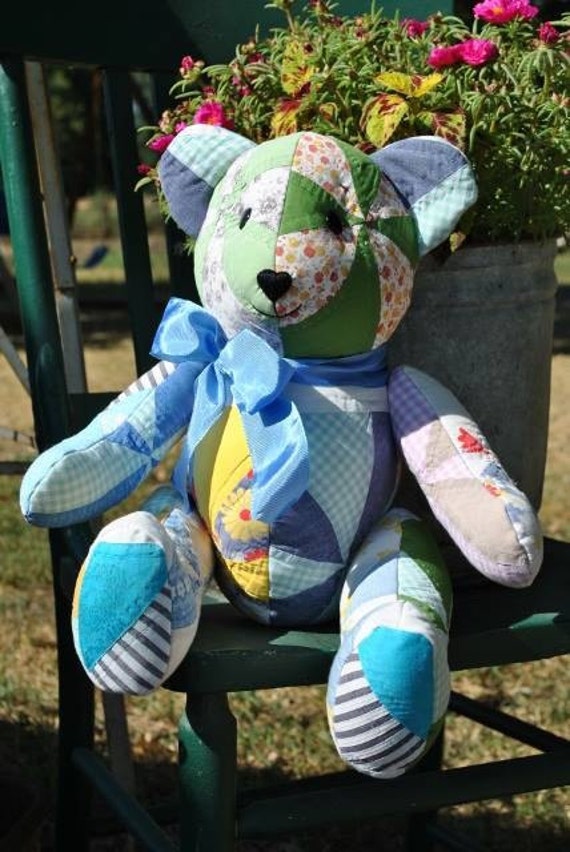 teddy bear made from loved ones clothes