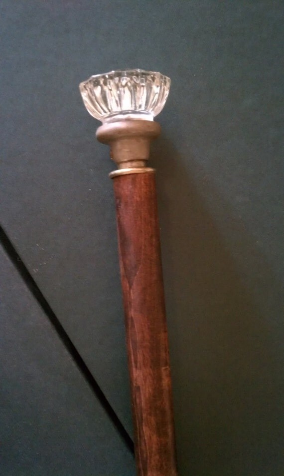 Decorative Steampunk Walking Cane Glass Handle