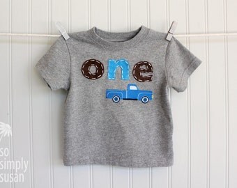 Little blue truck shirt, boy's first birthday shirt, boy's number shirt, boy's one shirt, boy's two tee, truck birthday party, 3rd birthday