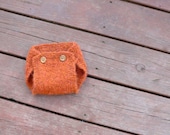 Diaper Cover, Hand knitted gift, Orange Diaper Cover, Baby Gift, Newborn Gift, Baby Wardrobe, Baby Shower, Baby Photo Prop, Fall Wear