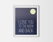 Popular items for i love you to the moon and back on Etsy