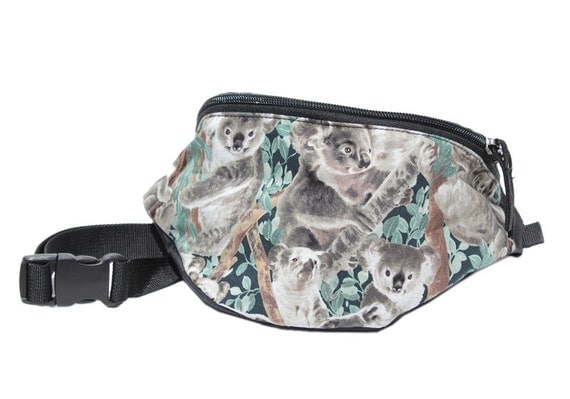 Koala Bear fabric Cute Fanny Pack Hip Waist Bag by Chiradesigns