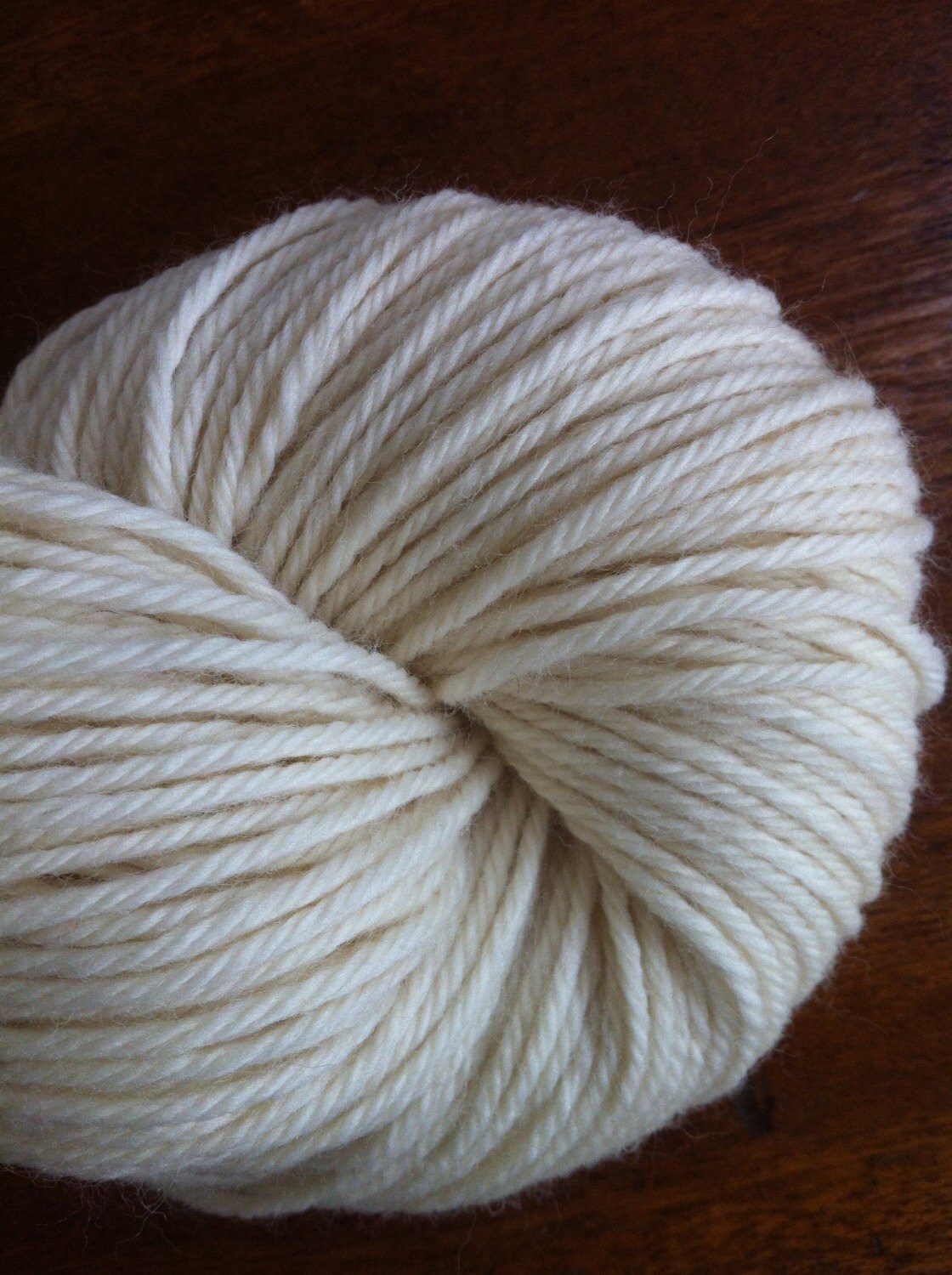 BULKY Targhee 3 Ply Natural Undyed Yarn Ecru Made in USA