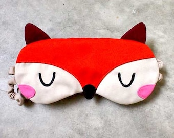 Fox Sleep Eye Mask, Fantastic Fox Mask, Fox sleep mask, sleeping mask, eyemask, cosplay mask, blindfold, beauty sleep mask - ORANGE FOX