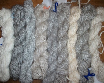 Handspun Angora Yarn, soft handspun natural angora yarn DK 100 Yd