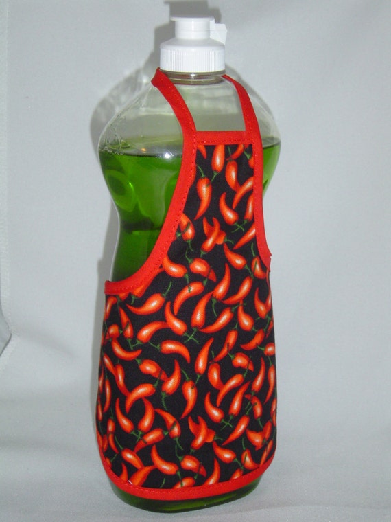 Pepper Garden Dish Soap Bottle Apron Cover Kitchen Decor