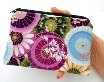 Plum Mariko Little Zipper pouch Coin Purse Gadget Case ECO Friendly Padded