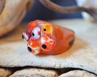Sunset Glass Eyes Ring