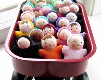 Waldorf dolls - Birthday Party Favors - 8 miniature Pocket babies - natural dolls - Waldorf toy - handmade doll - wholesale