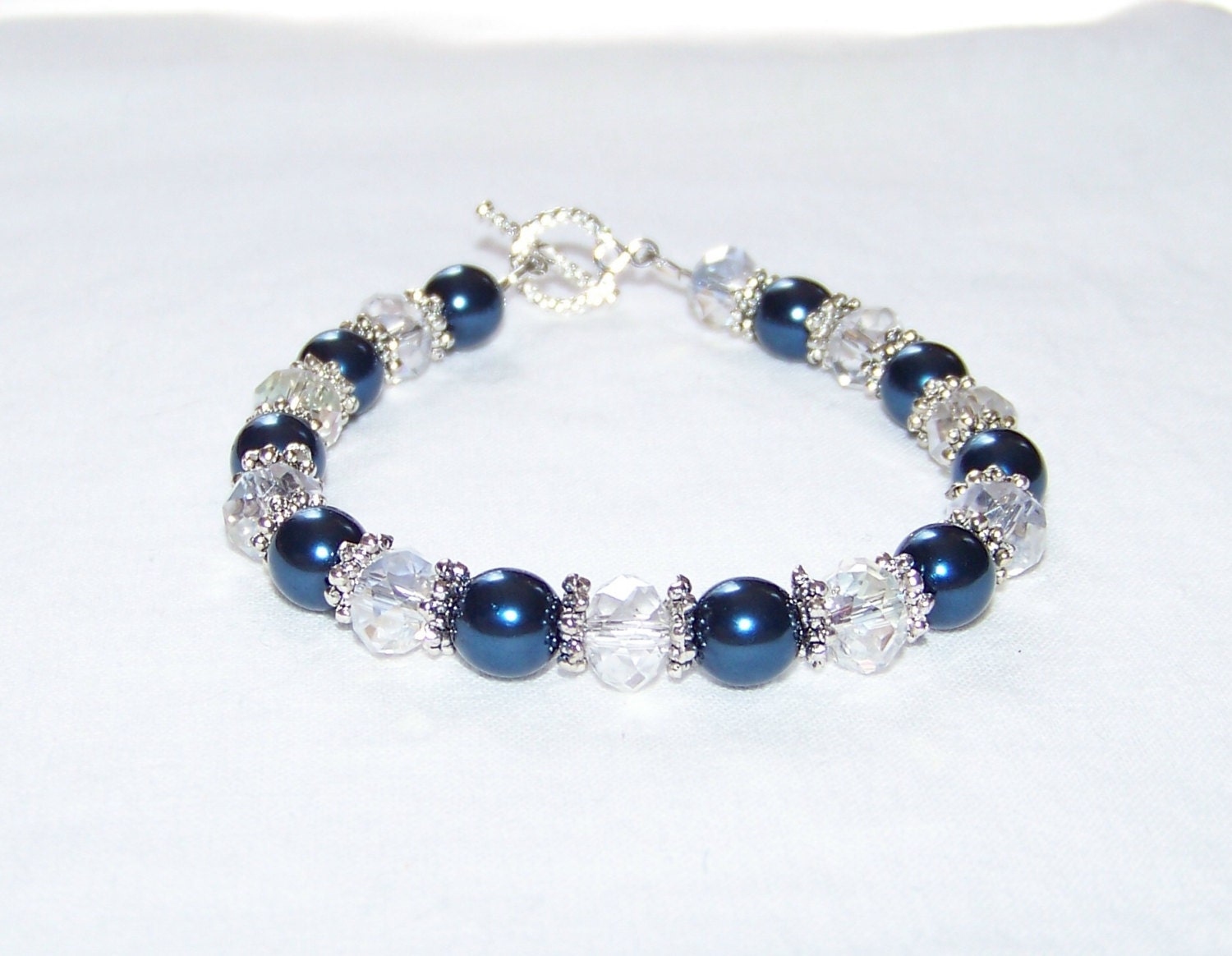 Royal Blue and Crystal Sparkle Bracelet