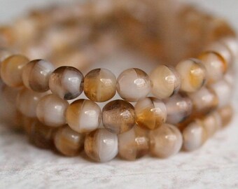 4mm Czech Glass Bead Topaz Opal 4mm : 60 pc