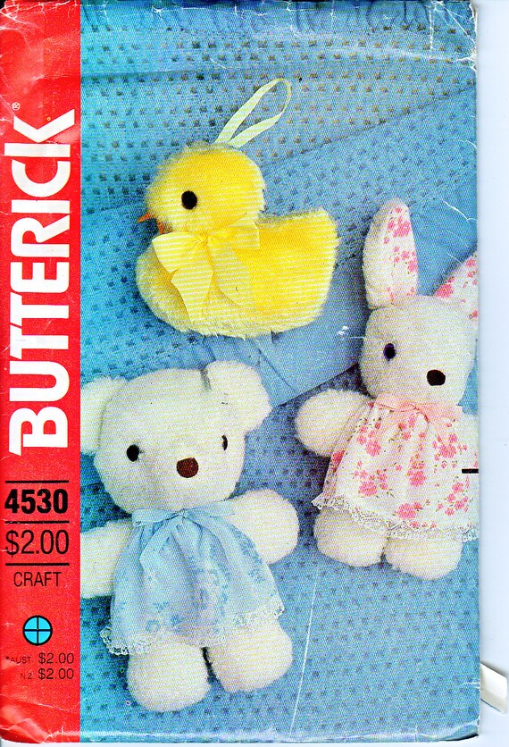 butterick stuffed animal patterns
