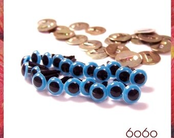 6 mm BLUE Plastic eyes amigurumi animal craft safety eyes - 10 PAIRS (6bl10)