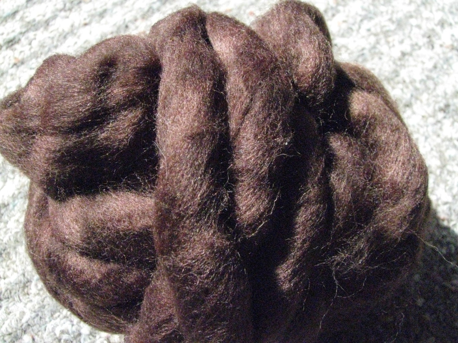 8 oz Dark Brown Mill End Wool Roving
