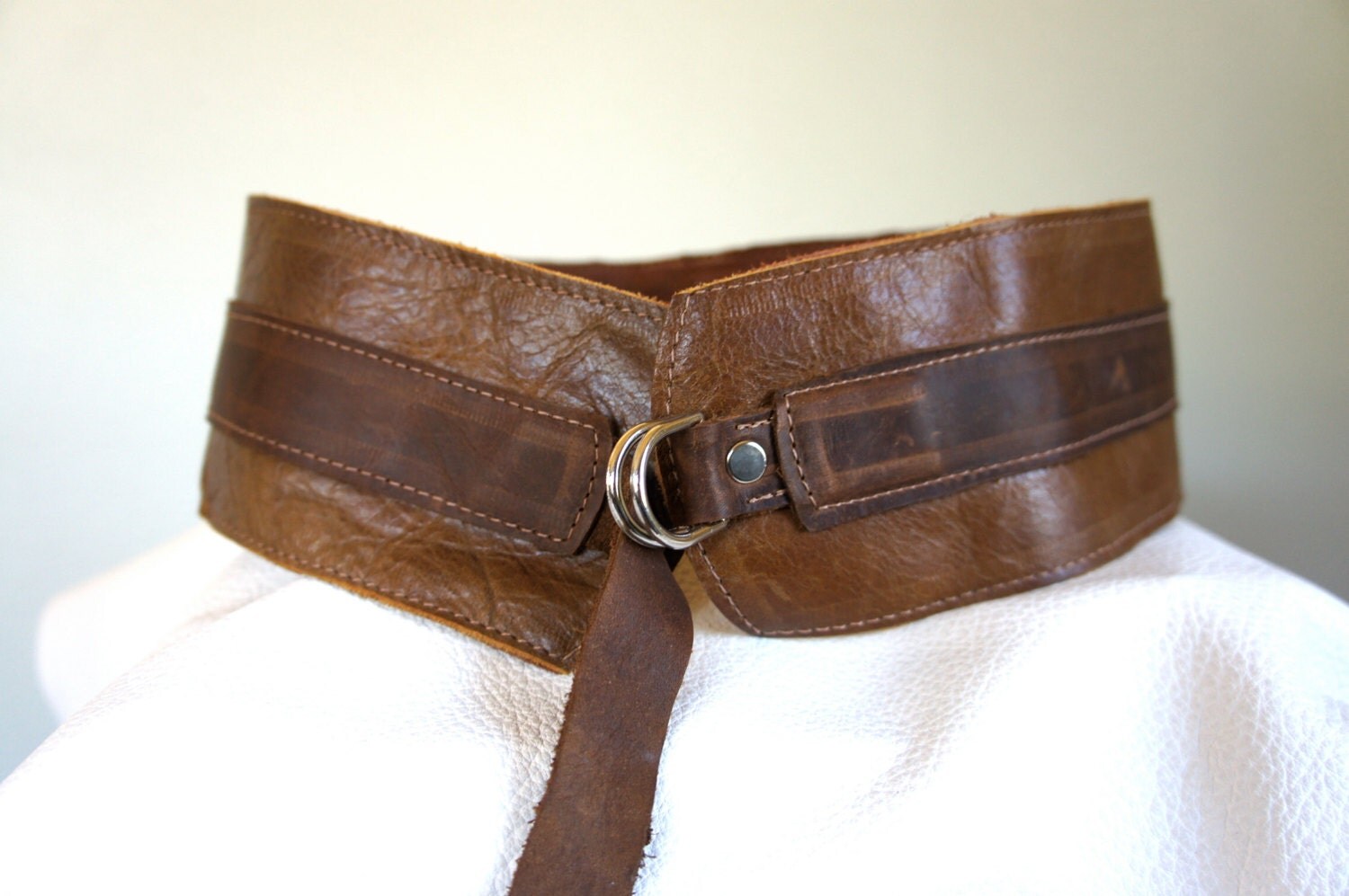 NEW////Brown Leather Corset Belt