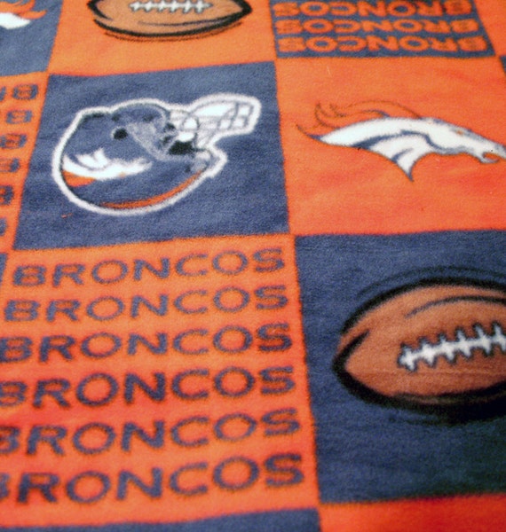 Denver Broncos fleece fabric 1/2 yard remnant