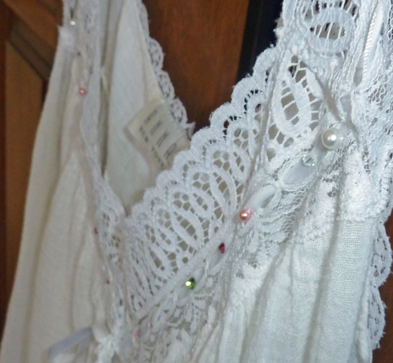 Vintage white Renaissance gauze cotton nightgown sz XXL Anna