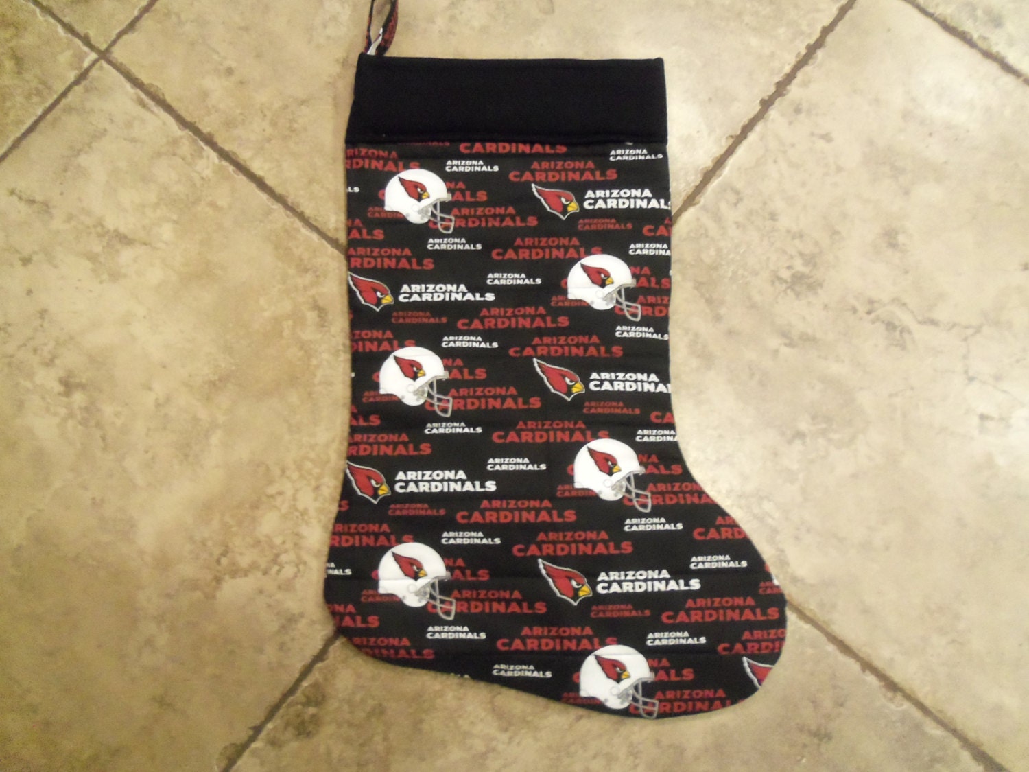 Handmade Oversized Quilted Christmas Stocking Arizona Cardinals NFL Xmas Free Personalization Football