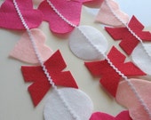 valentine wedding annivesary garland bunting hearts XO felt banner decoration or photography prop Il_170x135