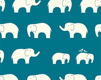 Birch Ellie Fam Teal Organic Cotton Fabric