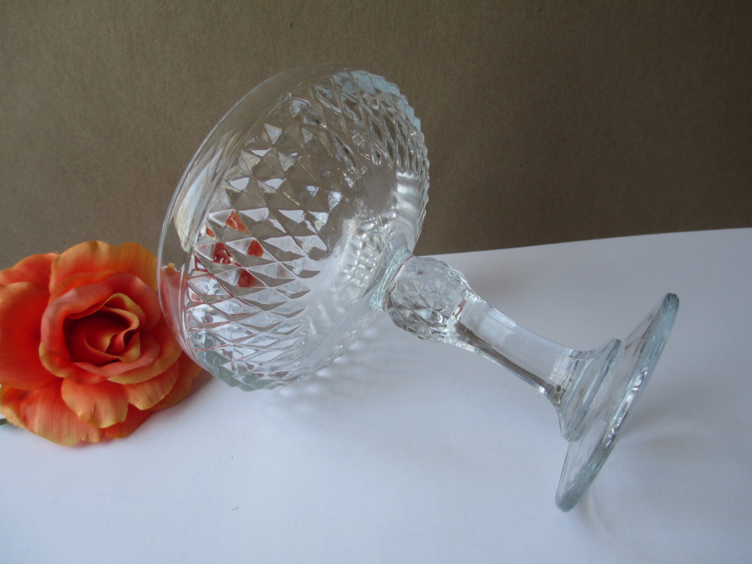 Elegant Vintage Indiana Glass Diamond Point Compote – Haute Juice