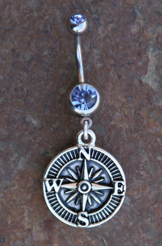 Compass DeSIGNeR Belly Button Ring Simple Cute Blingy Journey