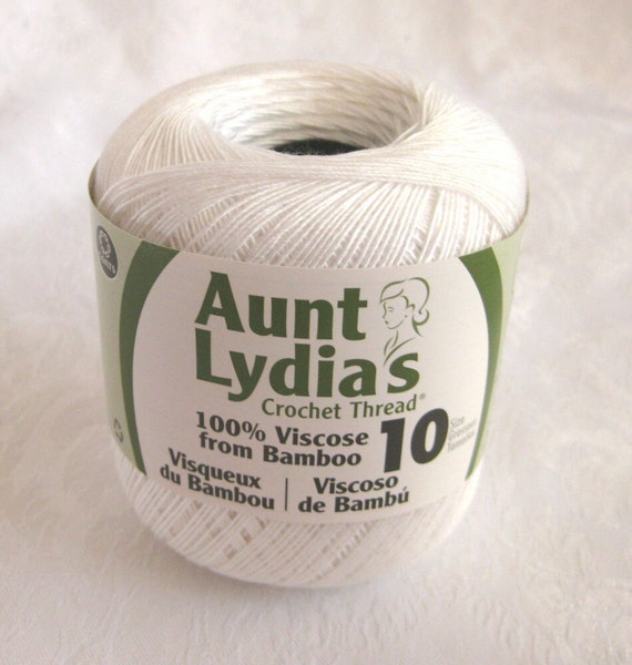 Aunt Lydias Bamboo Thread WHITE size 10 crochet by crochetgal