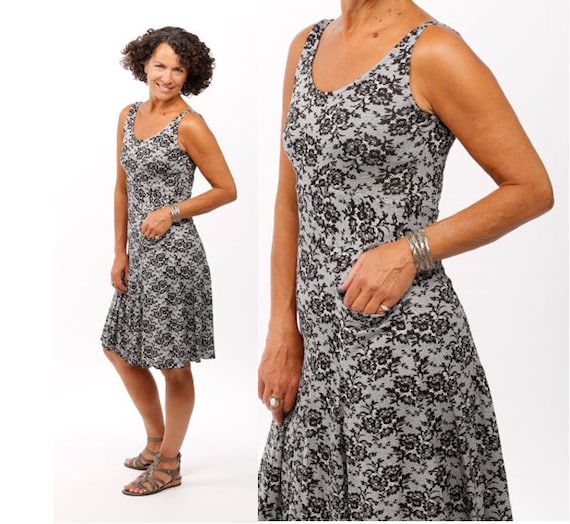 Jersey knit tank dress with pockets sizes 0, 2, 4, 6, 8, 10 Ready to