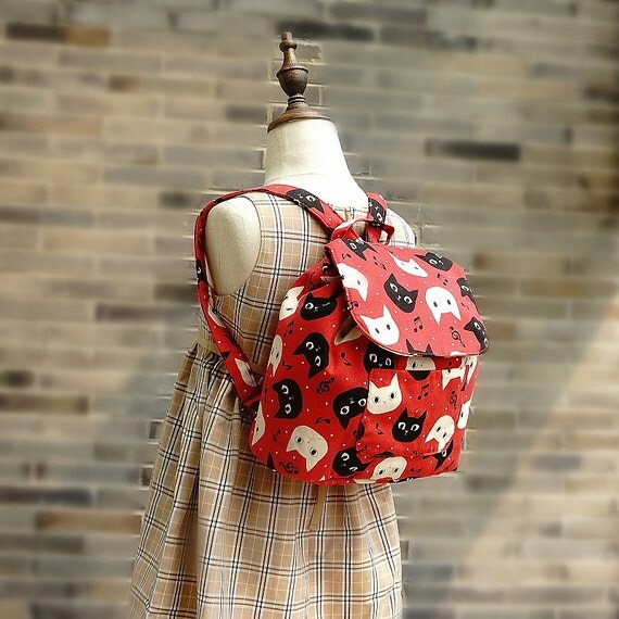 Japanese Kids Backpack Bag Handmade by Japanese Kokka Fabric