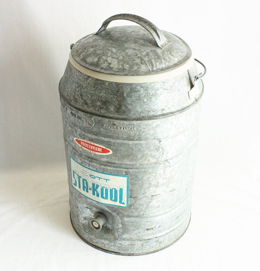 Vintage water cooler galvanized 3 gallon water jug