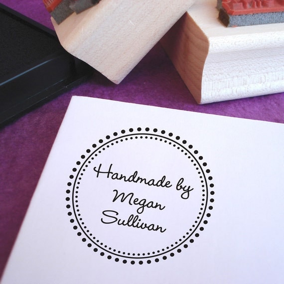 Customized Handmade Round Rubber Stamp
